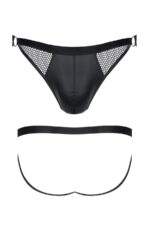 Męskie figi z wetlooka z otwartym tyłem i elementem dekoracyjnym z boku xxl - obrazek 7