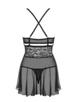 Bielizna-838-BAB-1 babydoll i stringi czarna XXL - obrazek 8