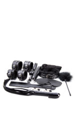 Akcesoria bdsm zestaw 10 sztuk kajdanki maska bicz - obrazek 3