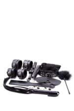 Akcesoria bdsm zestaw 10 sztuk kajdanki maska bicz - obrazek 4