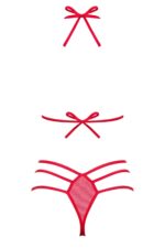 Czerwony komplet biustonosz stringi giftella l/xl - obrazek 7