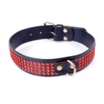 Obroża erotyczna czerwona kryształki 3 cm