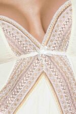 Bielizna-CONNIE CHEMISE cream L/XL - Casmir - obrazek 4