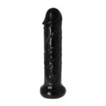 Czarne grube realistyczne dildo z żyłami 28,5 cm - obrazek 3