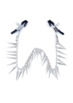 Zaciski na sutki łańcuszek z kolcami bdsm bondage - obrazek 4