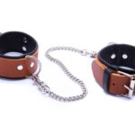 Kajdanki-WHIPS kajdanki damskie na nogi, koniakowe