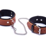 Kajdanki-WHIPS kajdanki męskie na nogi, koniakowe