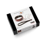 Wiązania-WHIPS obroża damska ze smyczą, koniakowa - obrazek 4