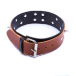 Wiązania-WHIPS obroża męska ze smyczą, koniakowa