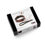 Wiązania-WHIPS obroża męska ze smyczą, koniakowa - obrazek 8