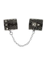 Kajdanki ozdobne damskie srebrne bdsm bondage a747 - obrazek 4