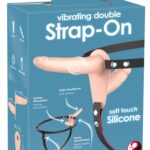 Uprząż strapon lesbijska podwójna 2 penisy 10 tryb