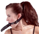 Silikonowe czarne dildo 12 cm na regulowanym pasku - obrazek 6