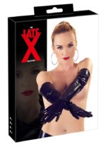 Rękawiczki lateksowe długie czarne unisex bdsm sex - obrazek 3