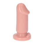 Cieliste gumowe dildo gładkie z przyssawką 8 cm - obrazek 5