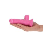 Różowe żylaste dildo gumowe z przyssawką 10,5 cm - obrazek 5