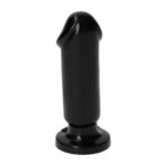 Małe czarne gumowe dildo gładkie z przyssawką 13cm - obrazek 4