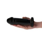 Małe czarne gumowe dildo gładkie z przyssawką 13cm - obrazek 6