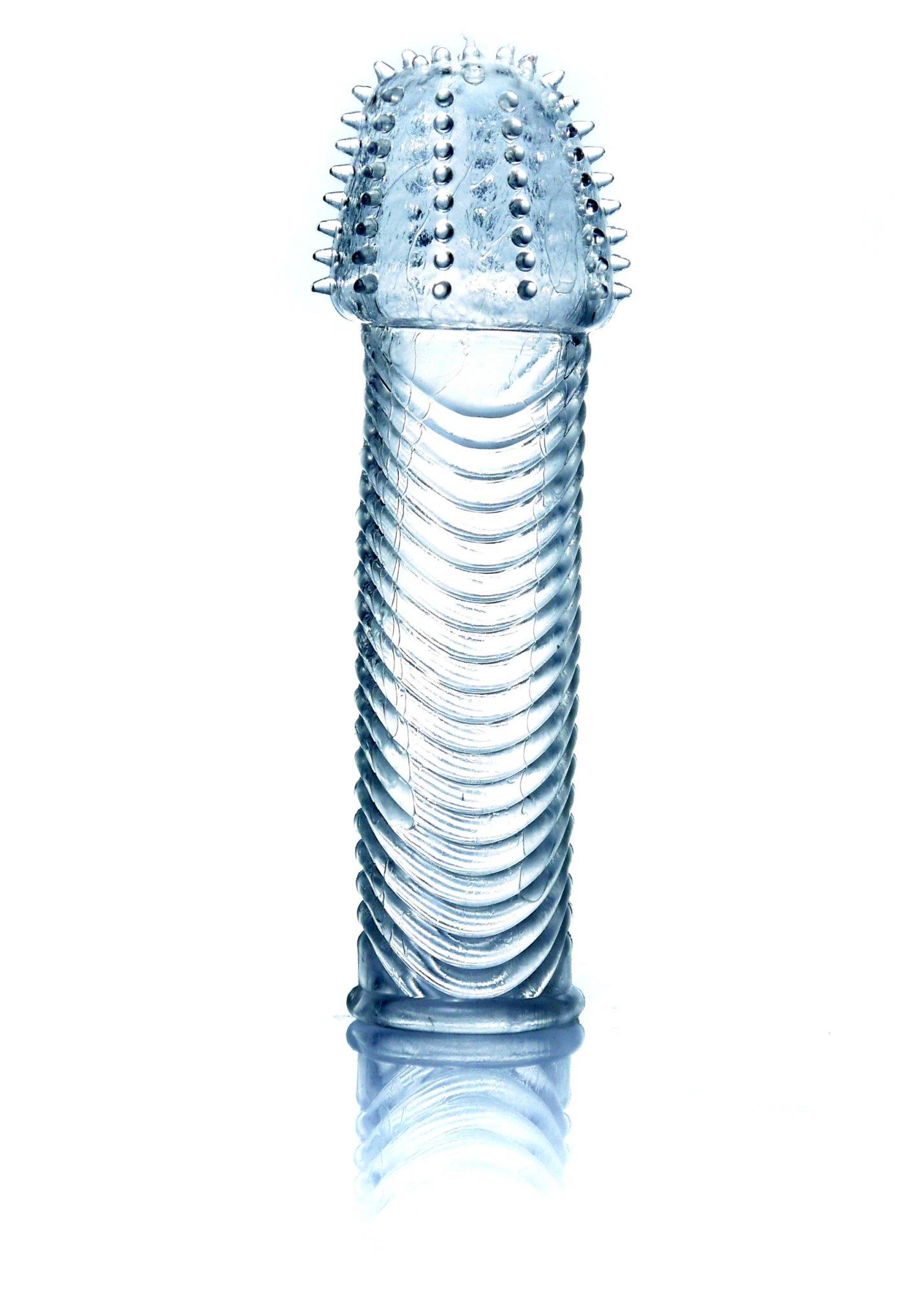 19072025687aedd4353e3.jpeg Elastyczna nakładka na penisa z kolcami stymuluje - obrazek 1