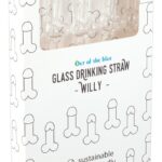 Glass Drinking Straw Willy x 4
