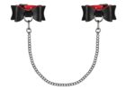Kajdanki kobiece kokardy z łańcuszkiem bdsm a745 - obrazek 4