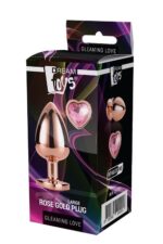 GLEAMING LOVE ROSE GOLD PLUG LARGE - obrazek 3