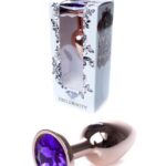 Korek analny ozdobny z kryształkiem metalowy 7cm