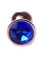 Korek analny ozdobny z kryształkiem metalowy 7cm - obrazek 3