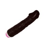 Realistyczny czarny penis wibrator naturalny 23cm - obrazek 5