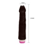 Realistyczny czarny penis wibrator naturalny 23cm - obrazek 6