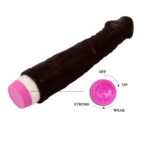 Realistyczny czarny penis wibrator naturalny 23cm - obrazek 7
