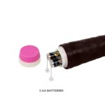 Realistyczny czarny penis wibrator naturalny 23cm - obrazek 8