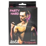 Obroża ze smyczą łańcuszkiem stalowym bondage bdsm