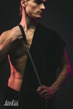 Obroża ze smyczą łańcuszkiem stalowym bondage bdsm - obrazek 6