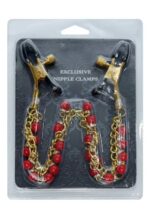 Zaciski na sutki z łańcuszkiem ozdobne sex bdsm - obrazek 3