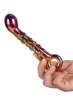 GLAMOUR GLASS RIBBED G-SPOT DILDO - obrazek 9