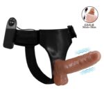 Strapon z wibracjami na paskach uprząż sex 16cm - obrazek 3