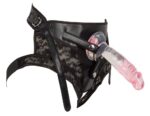 Strap-on na szelkach w zestawie dwa gumowe dildo - obrazek 6