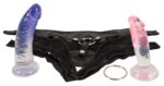 Strap-on na szelkach w zestawie dwa gumowe dildo - obrazek 9