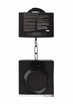 Kajdanki erotyczne metalowe czarne bondage bdsm - obrazek 4