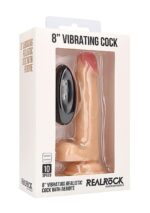 Vibrating Realistic Cock - 8" - With Scrotum - Skin - obrazek 3