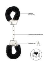 Kajdanki erotyczne z futerkiem czarne BDSM sex - obrazek 4