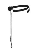 Ball Gag with Nipple Clamps - Black - obrazek 4
