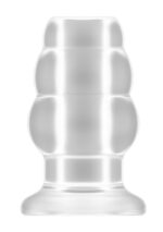 Biały korek analny trzy różne pierścienie zatyczka