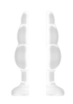 Biały korek analny trzy różne pierścienie zatyczka - obrazek 3