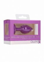 Diamond Heart Butt Plug - Regular - Purple - obrazek 3