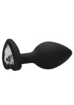 Czarny korek analny zatyczka plug z diamentem 8 cm - obrazek 7