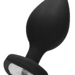 Diamond Heart Butt Plug - Extra Large - Black