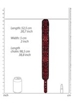 Luxury Collar with Leash - Burgundy - obrazek 5