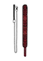 Luxury Collar with Leash - Burgundy - obrazek 6